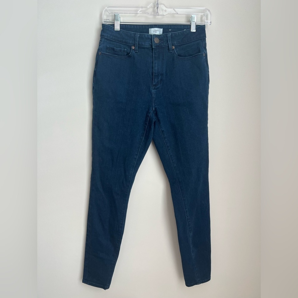 LOFT Dark Blue Denim High Rise Curvy Legging 2